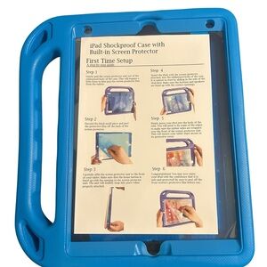 iPad‎ Shockproof Case with Built-in Screen Protector Blue Handle
